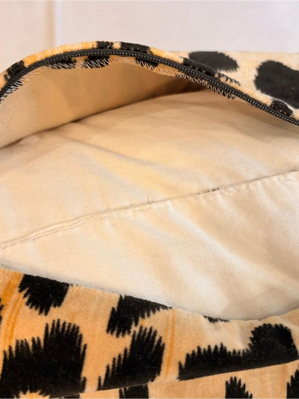 Leopard Print Velvet Accent Pillow Black & Golden Tan 20 x 20